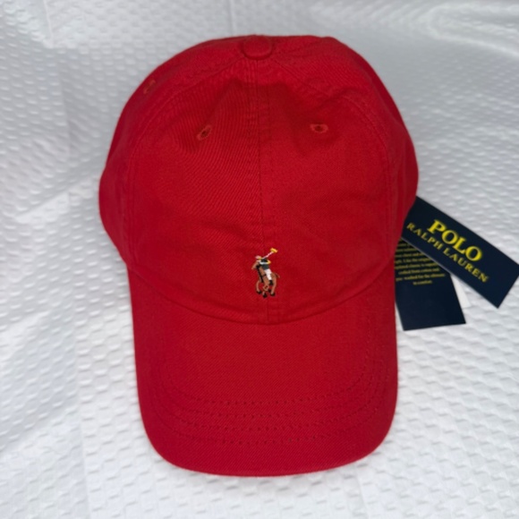 AUTHENTIC POLO RALPH LAUREN RED CLASSIC SPORT CAP HAT ONE SIZE UNISEX NEW M/L - Picture 3 of 6